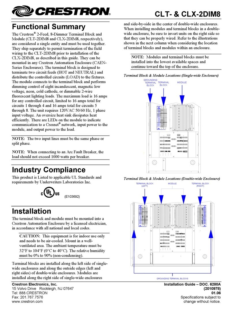 Crestron CLT-2DIM8 User manual