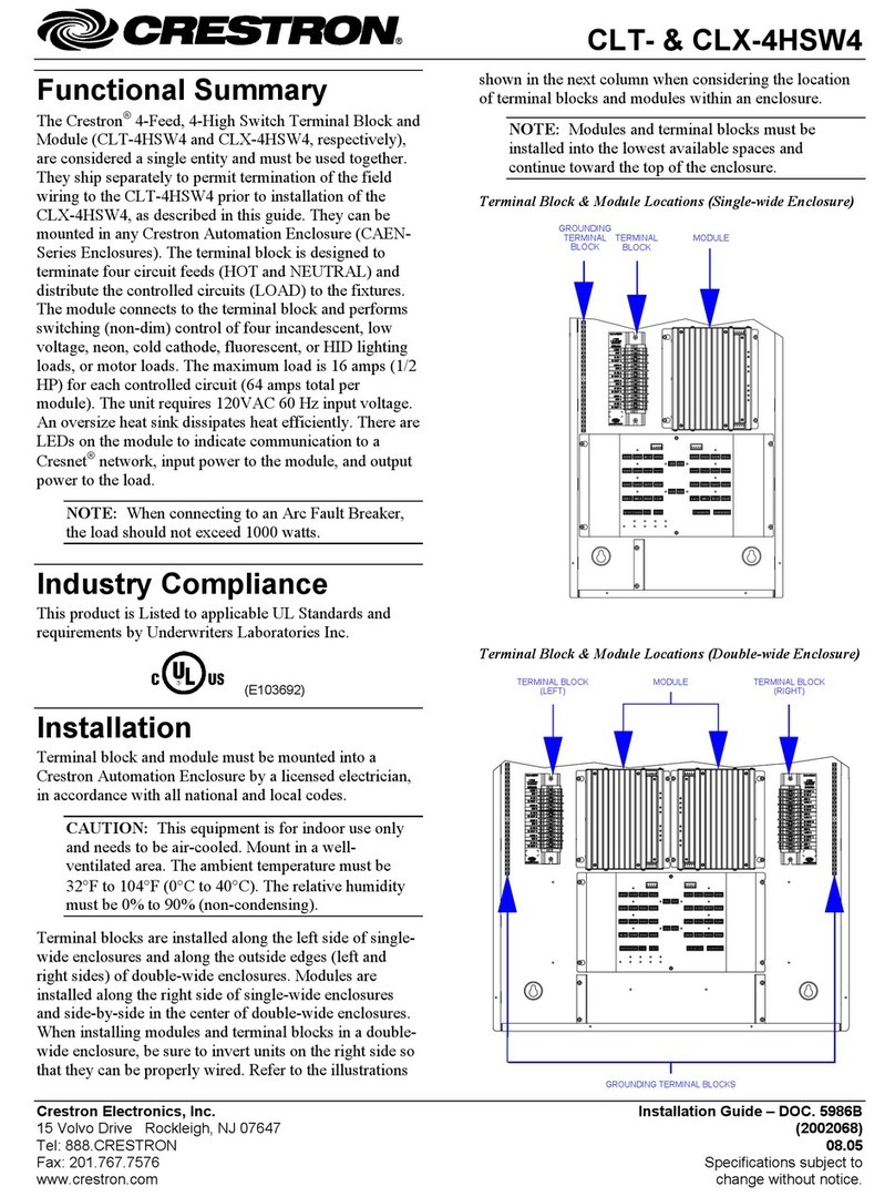 Crestron CLT-4HSW4 User manual
