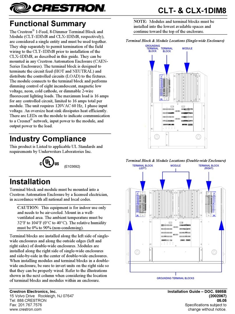 Crestron CLT-1DIM8 User manual