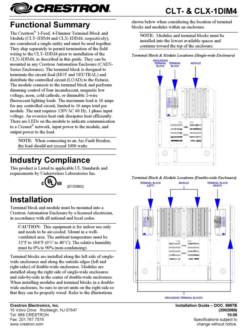 Crestron CLT-1DIM4 User manual