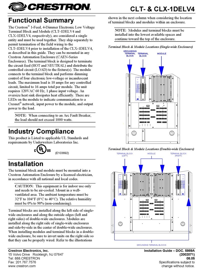 Crestron CLT-1DELV4 User manual