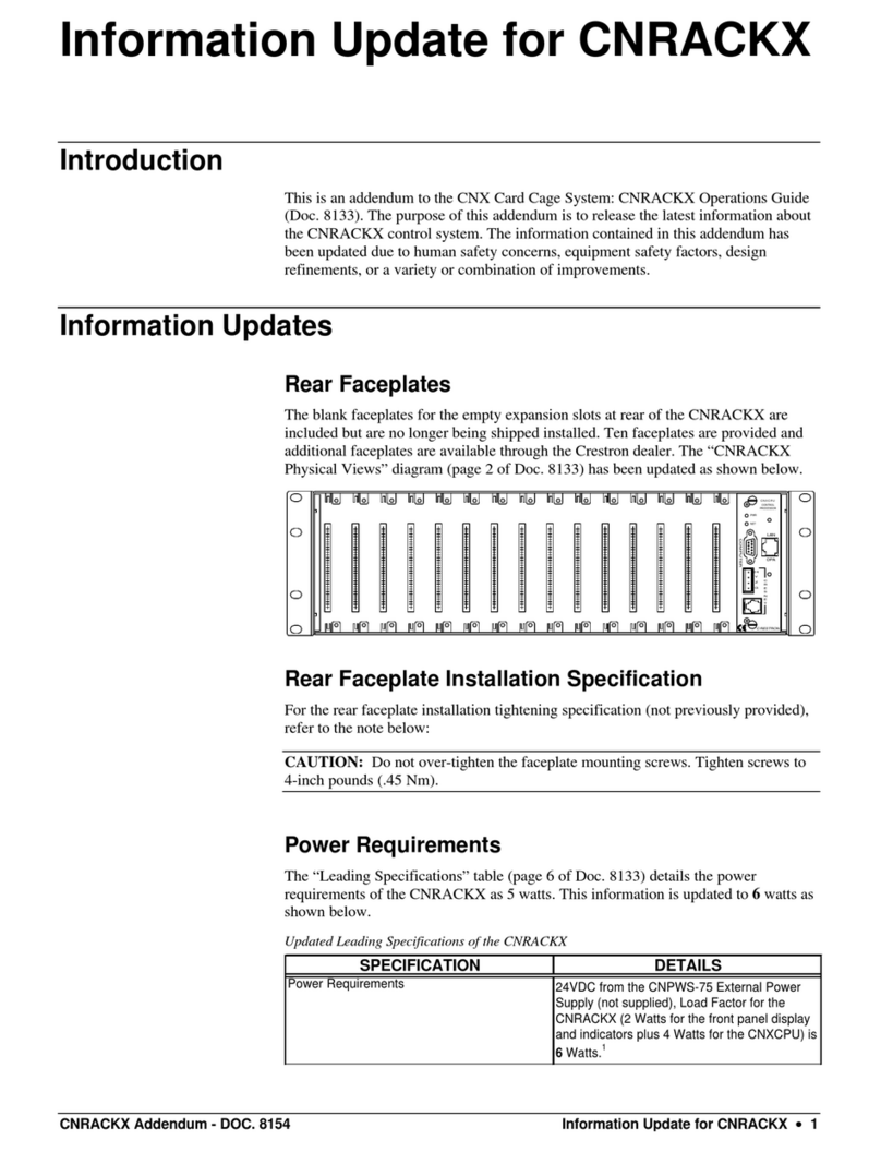Crestron CNRACKX Technical manual