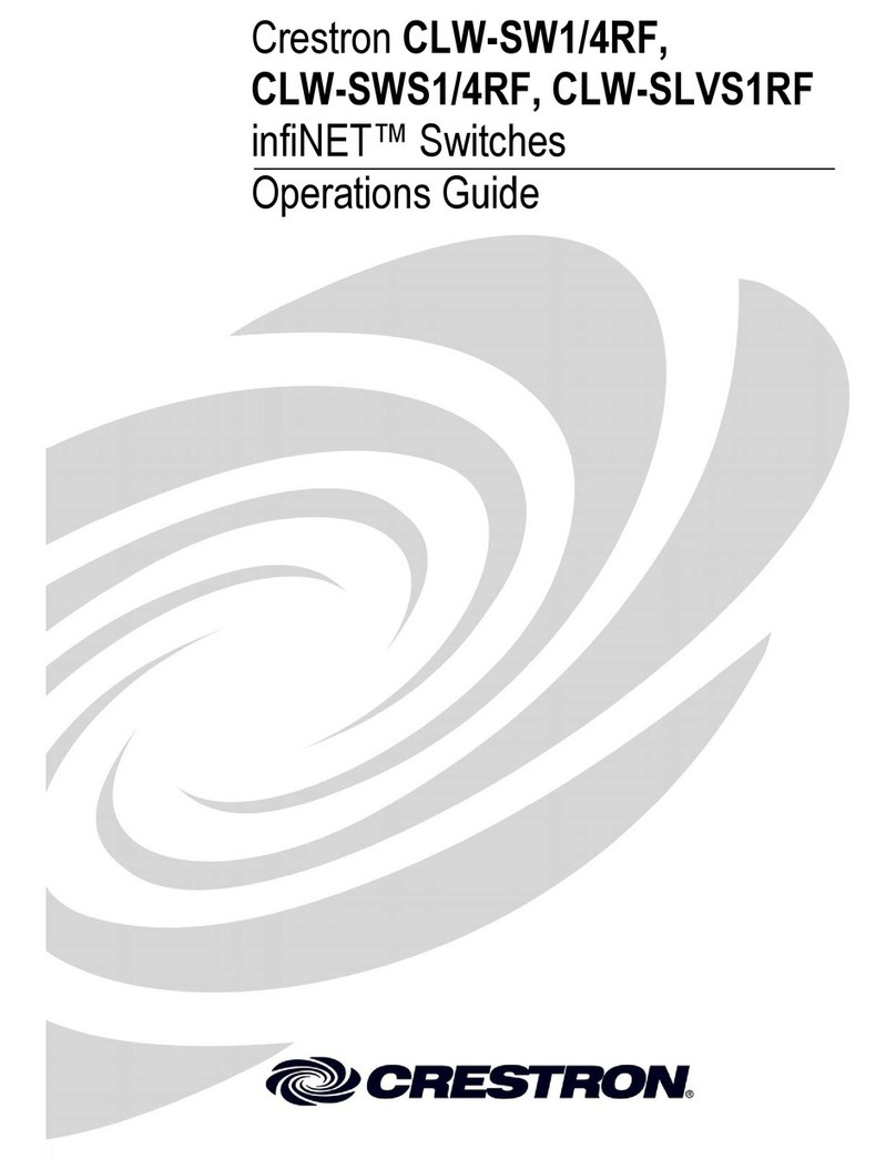 Crestron infiNET CLW-SLVS1RF Operation guide