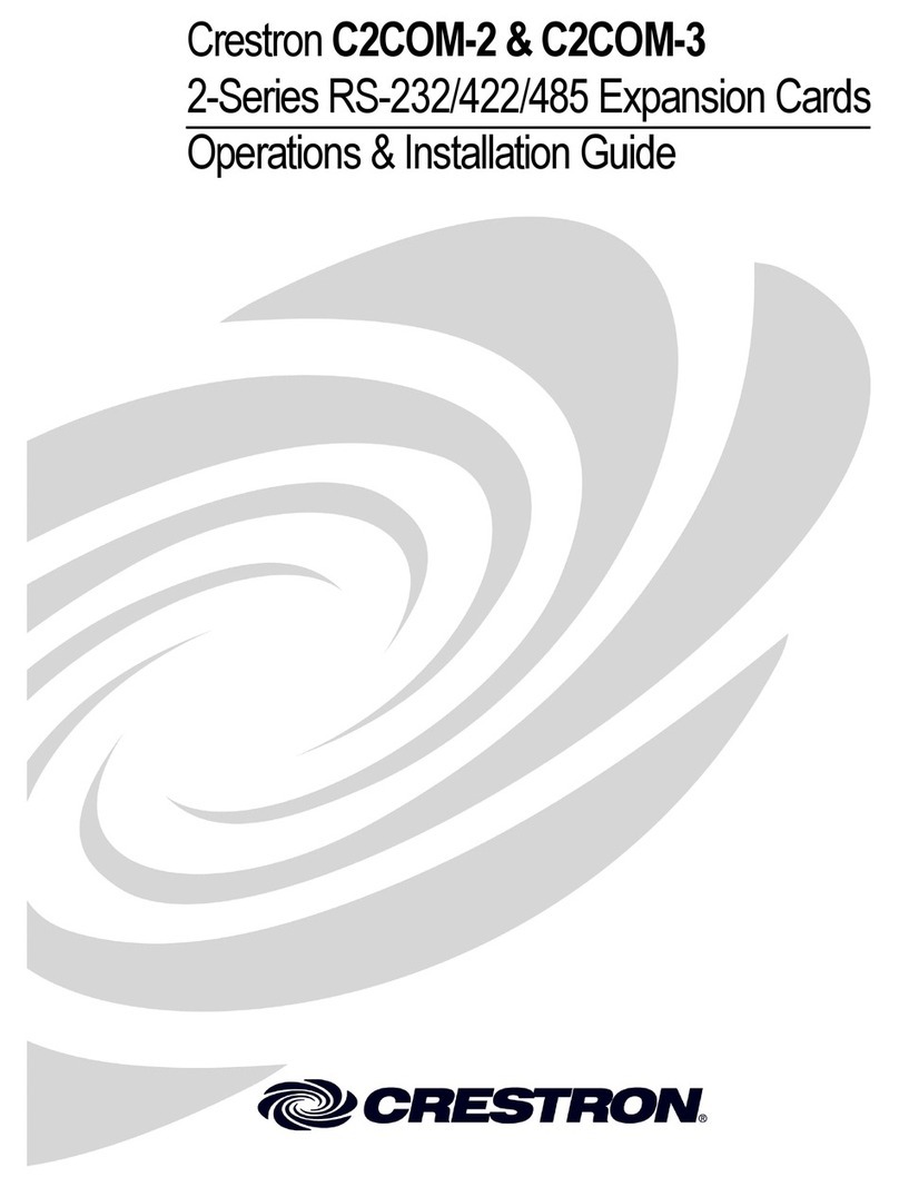Crestron C2COM-2 Operations & installation guide