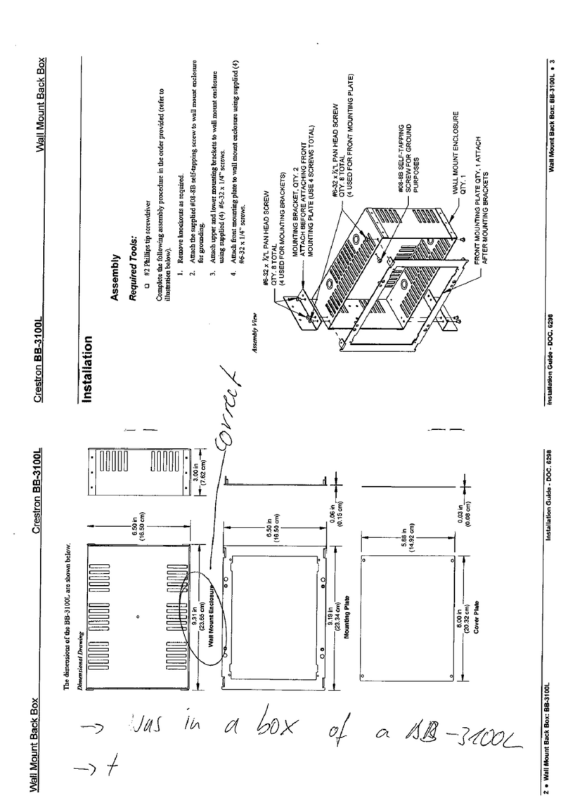 Crestron BB-3100L User manual Crestron BB-3100L User manual