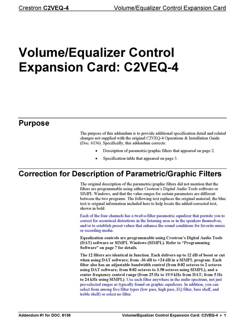 Crestron C2VEQ-4 User manual