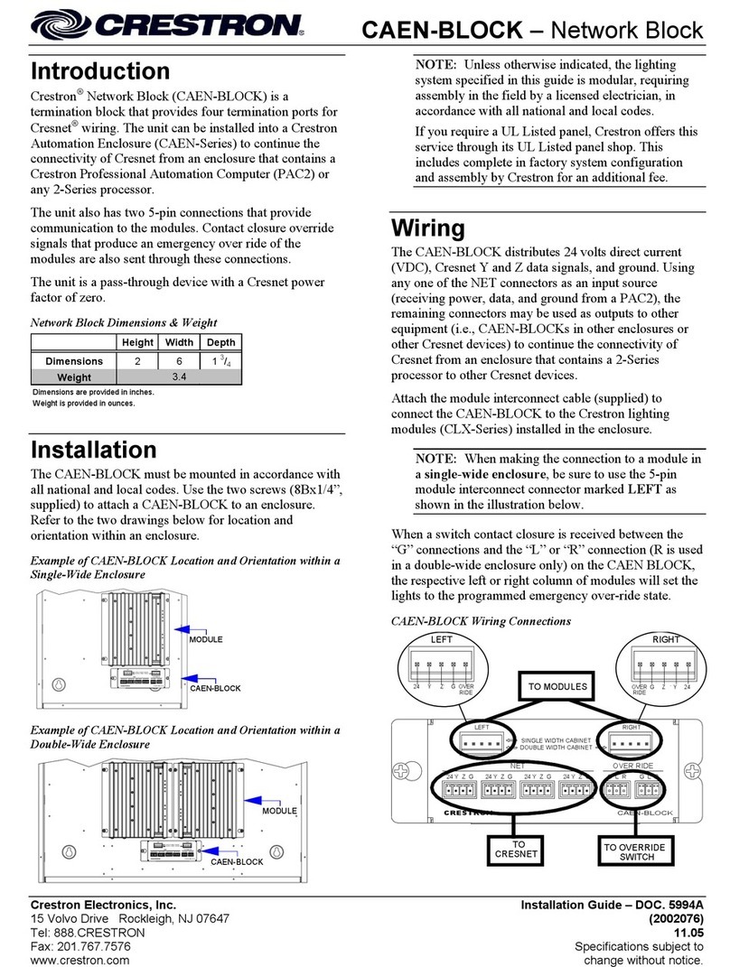 Crestron CAEN-BLOCK User manual