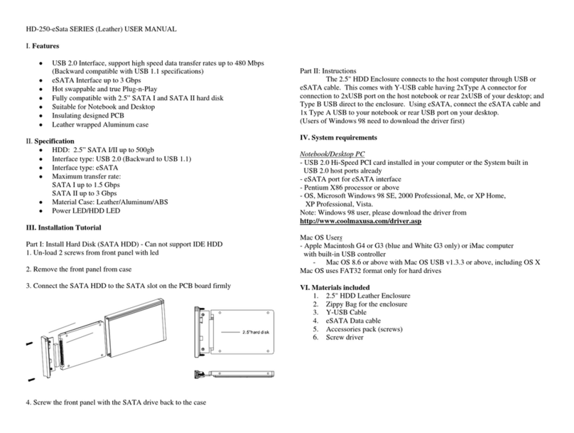 Coolmax HD-250SC-eSATA user guide