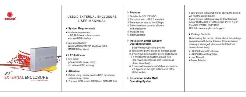 Coolmax HD-389-U2 User manual Coolmax HD-389-U2 User manual