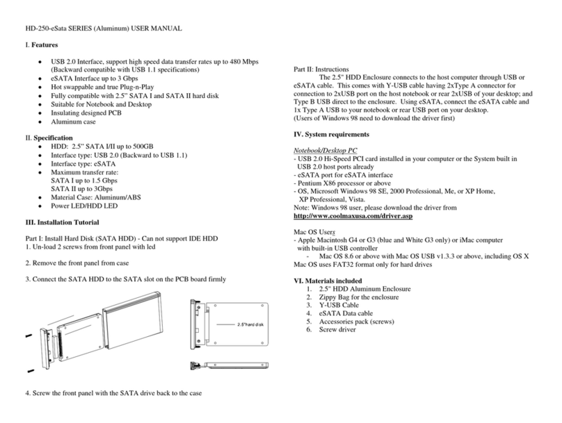 Coolmax HD-250C-eSATA user manual