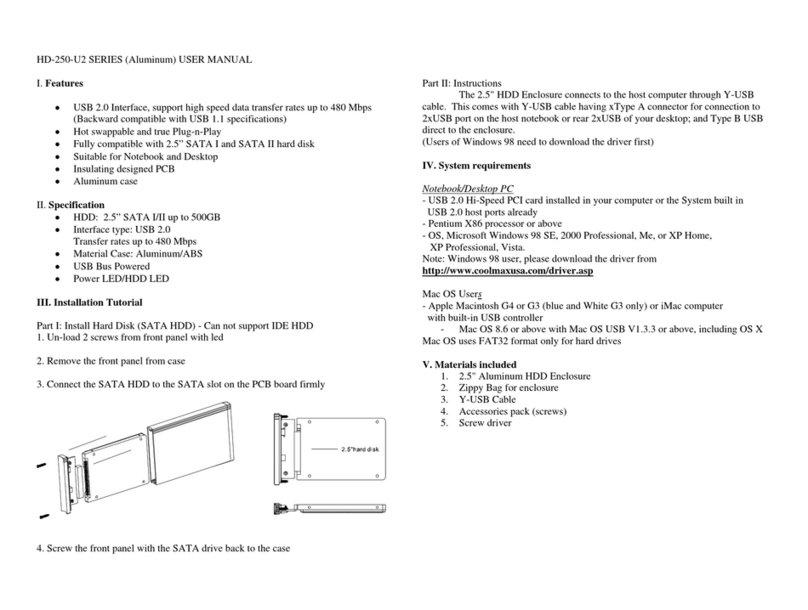 Coolmax HD-250B-U2 user manual