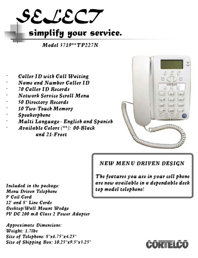Cortelco Select 3719 Specifications