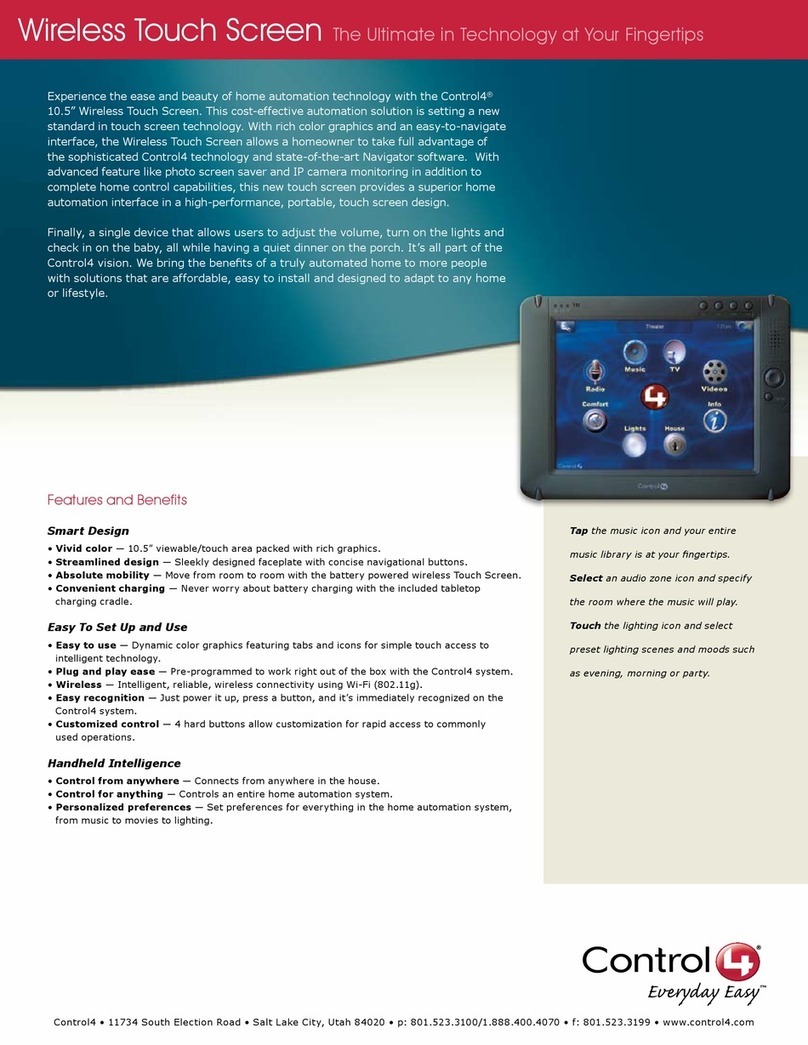 Contro l4 C4-TSM10-G-B User manual Contro l4 C4-TSM10-G-B User manual