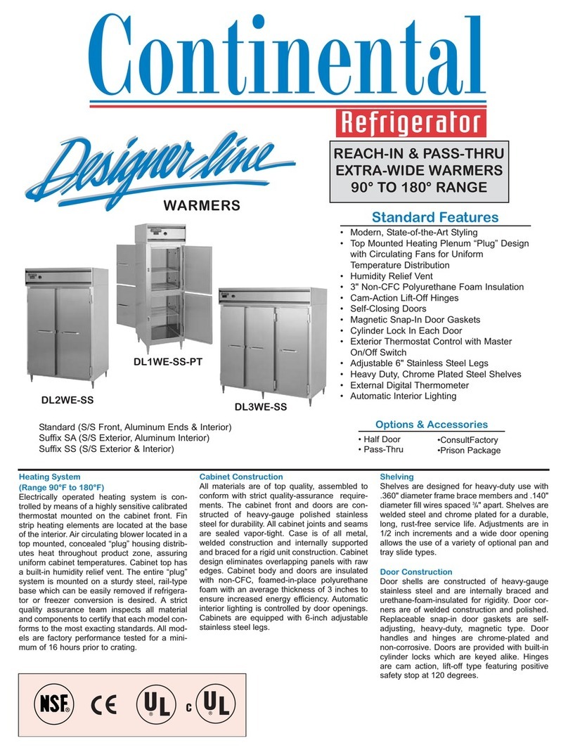 Continental Refrigerator DL1WE-SS-PT Specifications