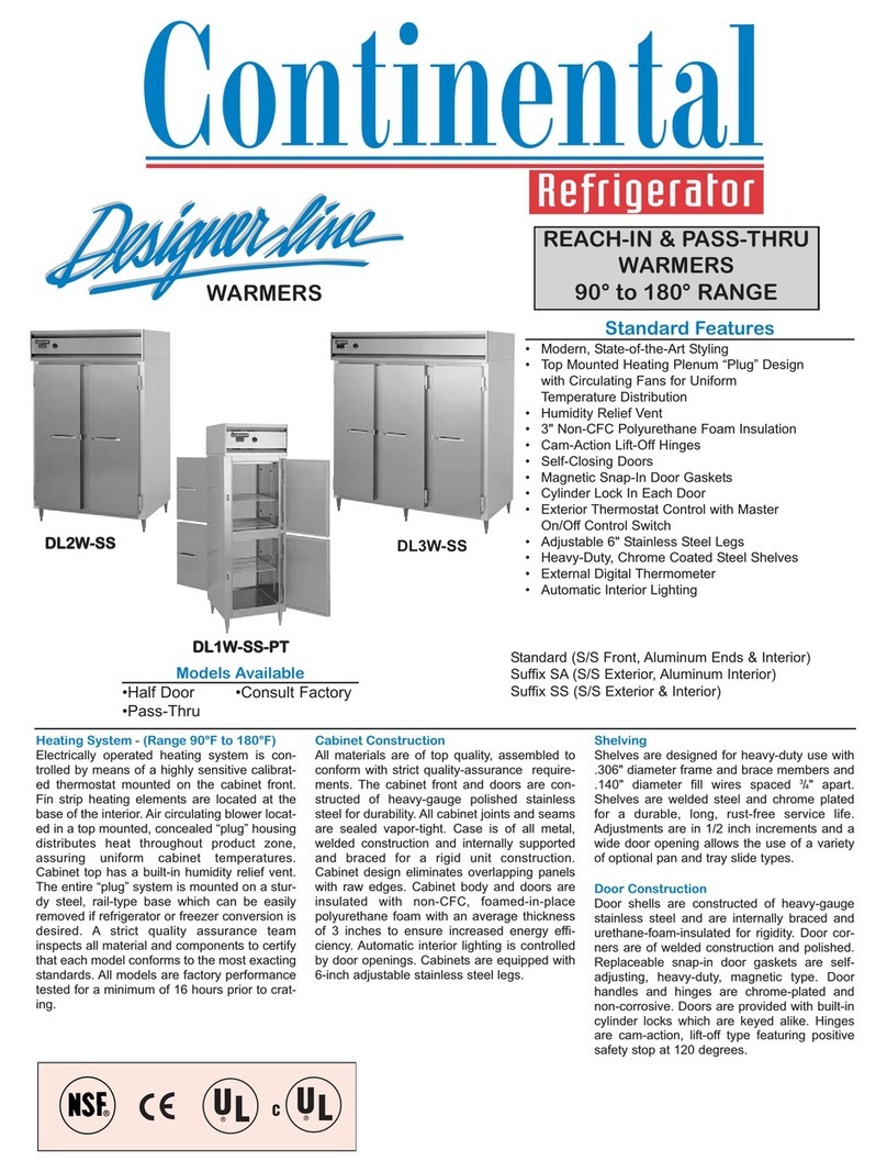 Continental Refrigerator DL1W-SS Specifications