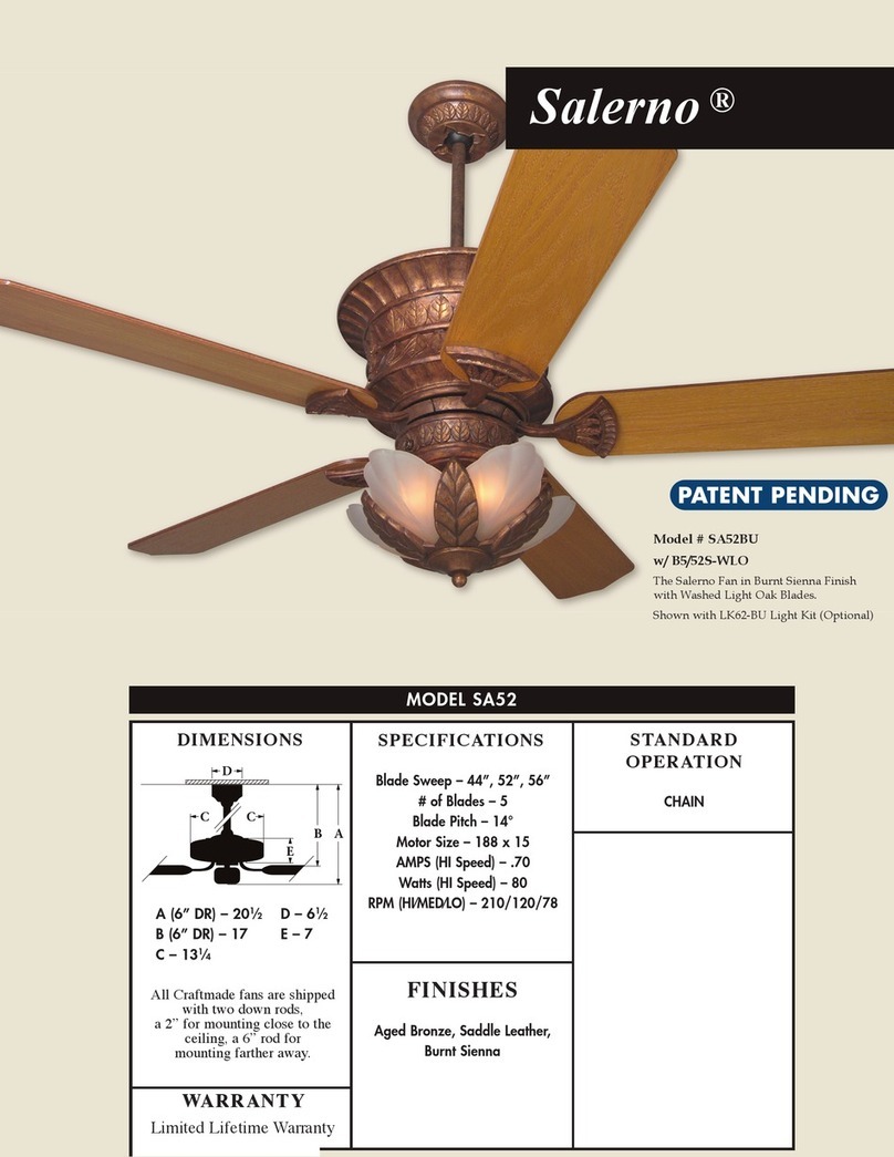 Craftmade Salerno SA52 User manual