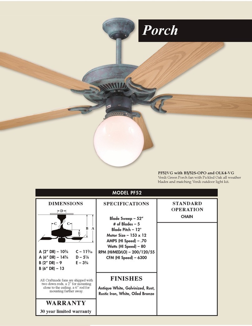 Craftmade Porch PF52 User manual