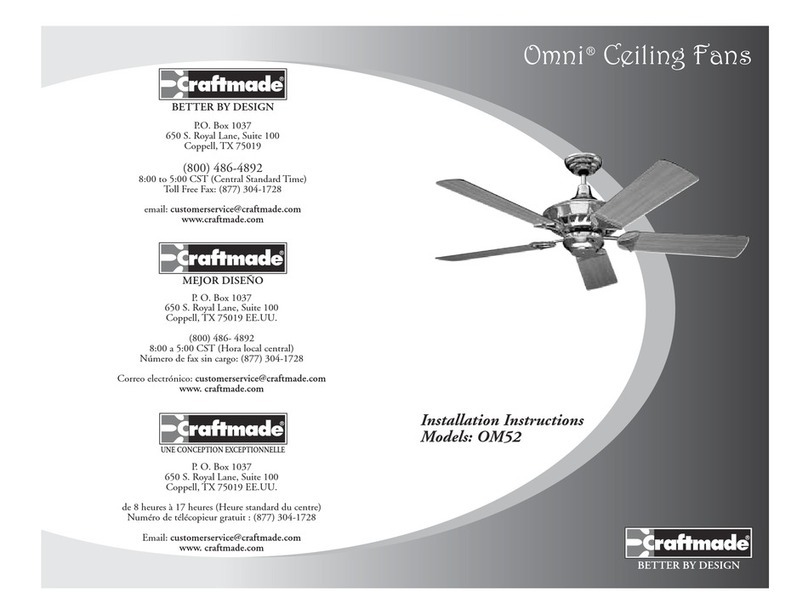 Craftmade Omni OM52 installation instructions
