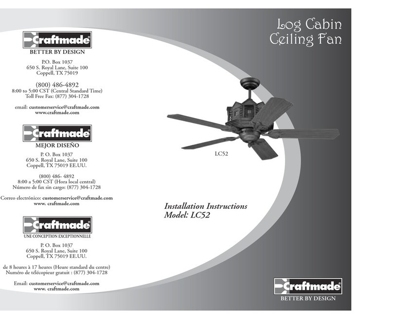 Craftmade Log Cabin LC52 installation instructions