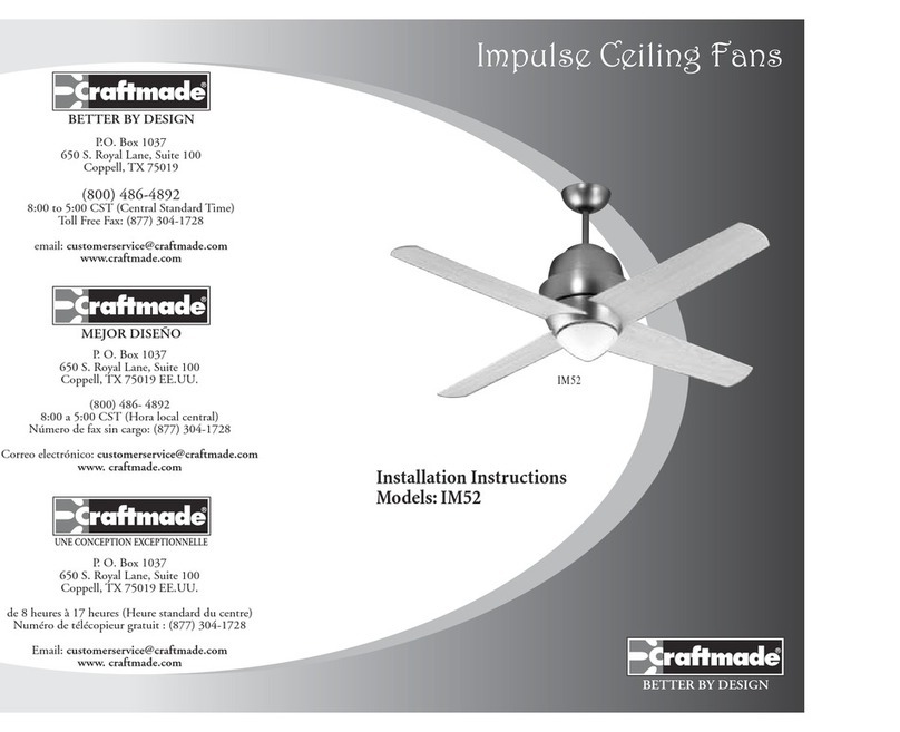Craftmade Impulse IM52 installation instructions Craftmade Impulse IM52 installation instructions