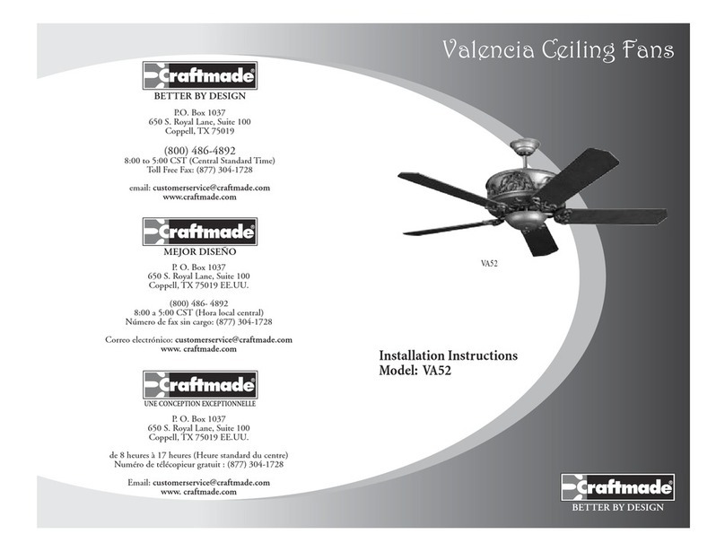 Craftmade Valencia VA52 User manual