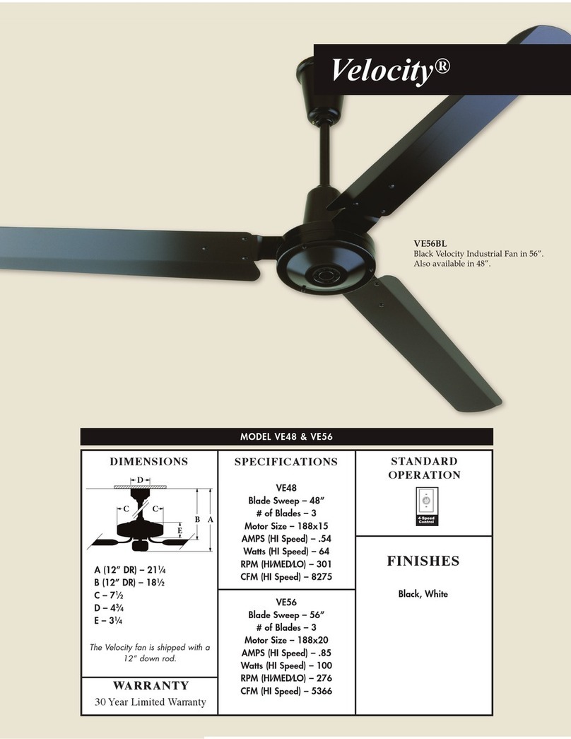 Craftmade Velocity VE56 User manual