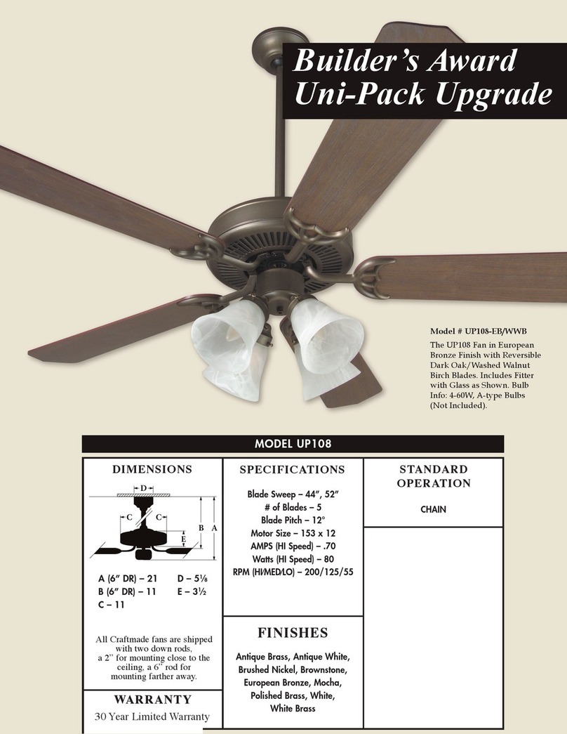 Craftmade UP108 User manual