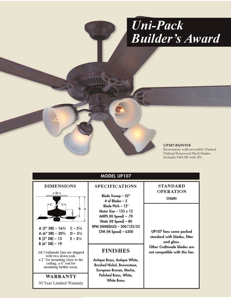 Craftmade UP107 User manual