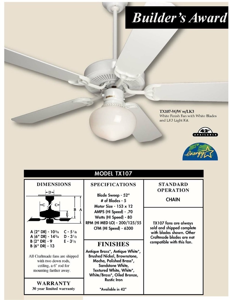 Craftmade TX107 User manual