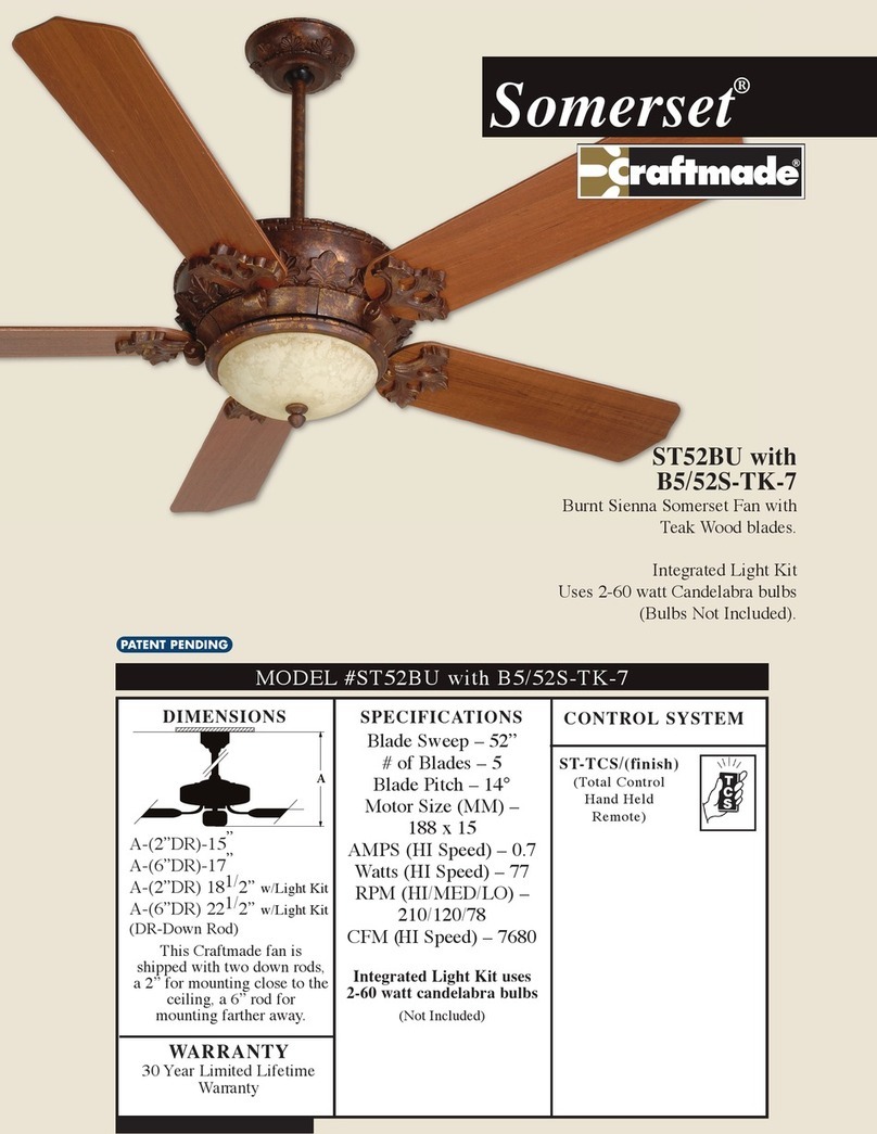 Craftmade Somerset ST52 Specifications