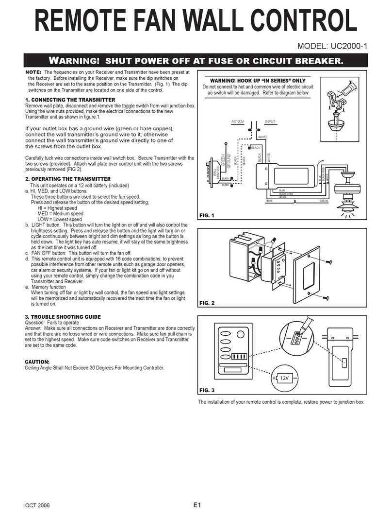 Craftmade UC-2000 supplementary guide