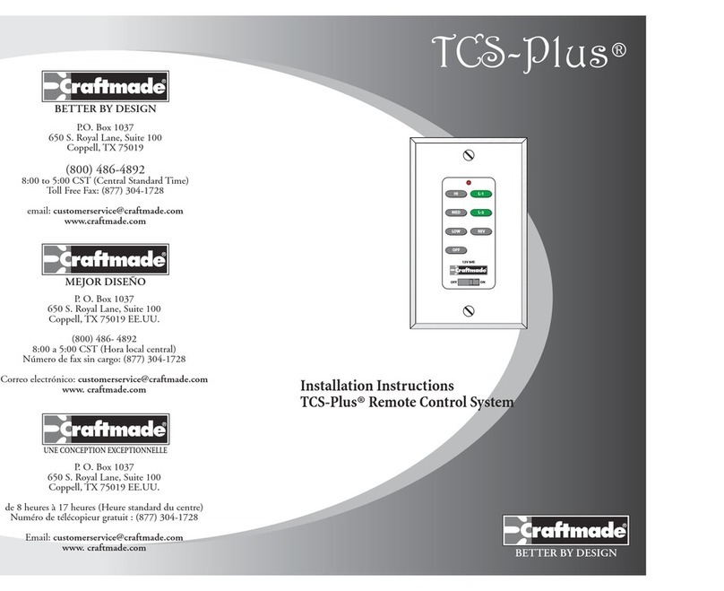 Craftmade TCS Plus installation instructions