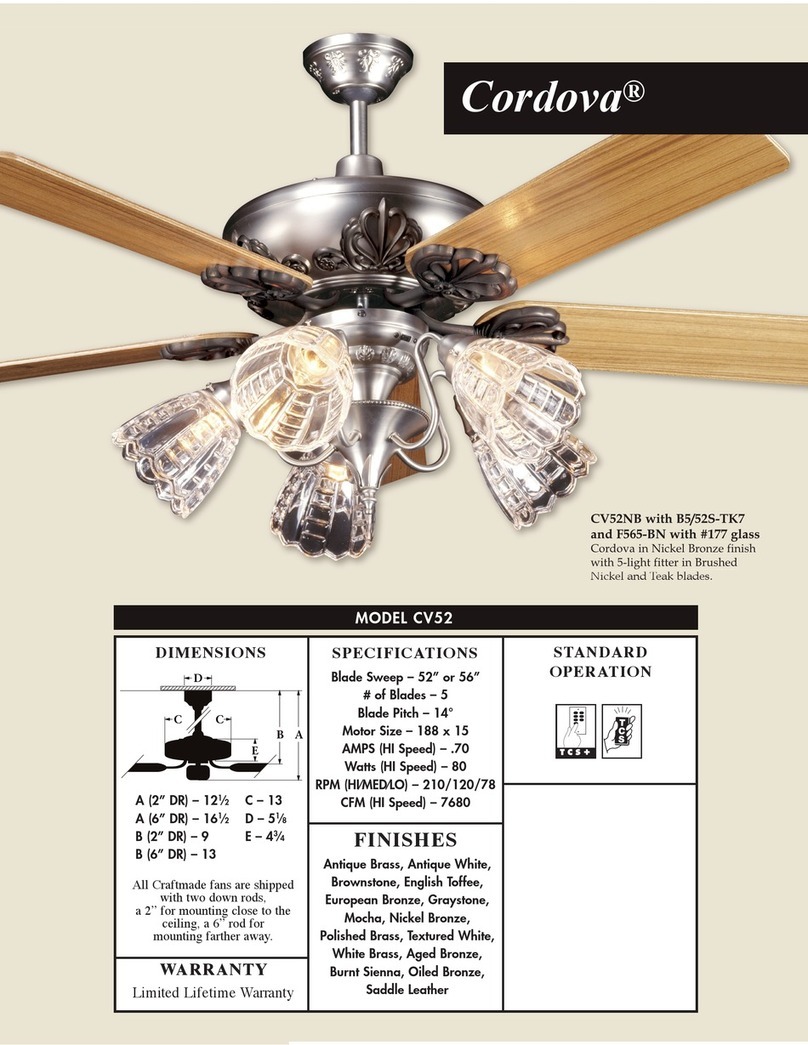 Craftmade CV52 User manual Craftmade CV52 User manual