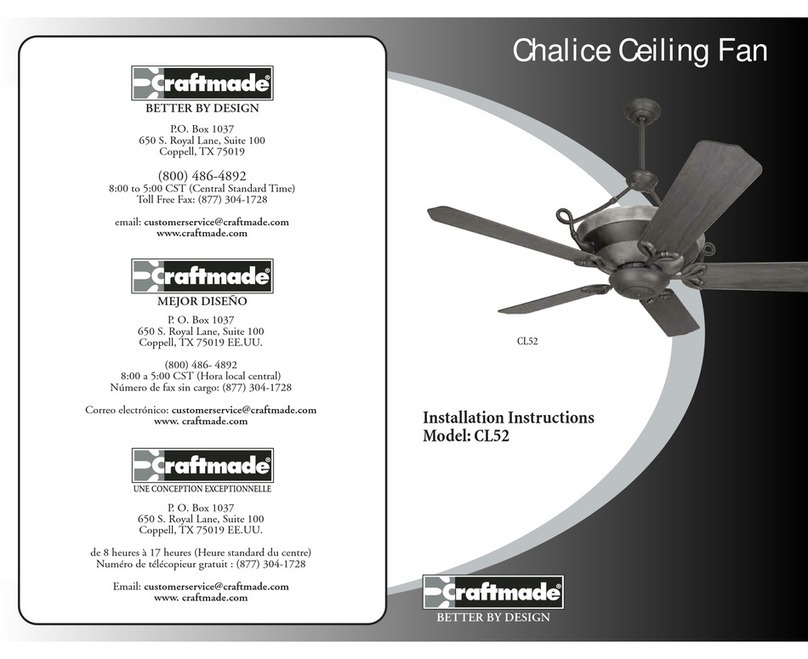 Craftmade Chalice CL52 installation instructions