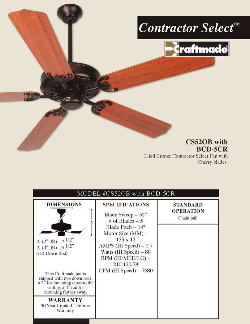 Craftmade CS52 Specifications