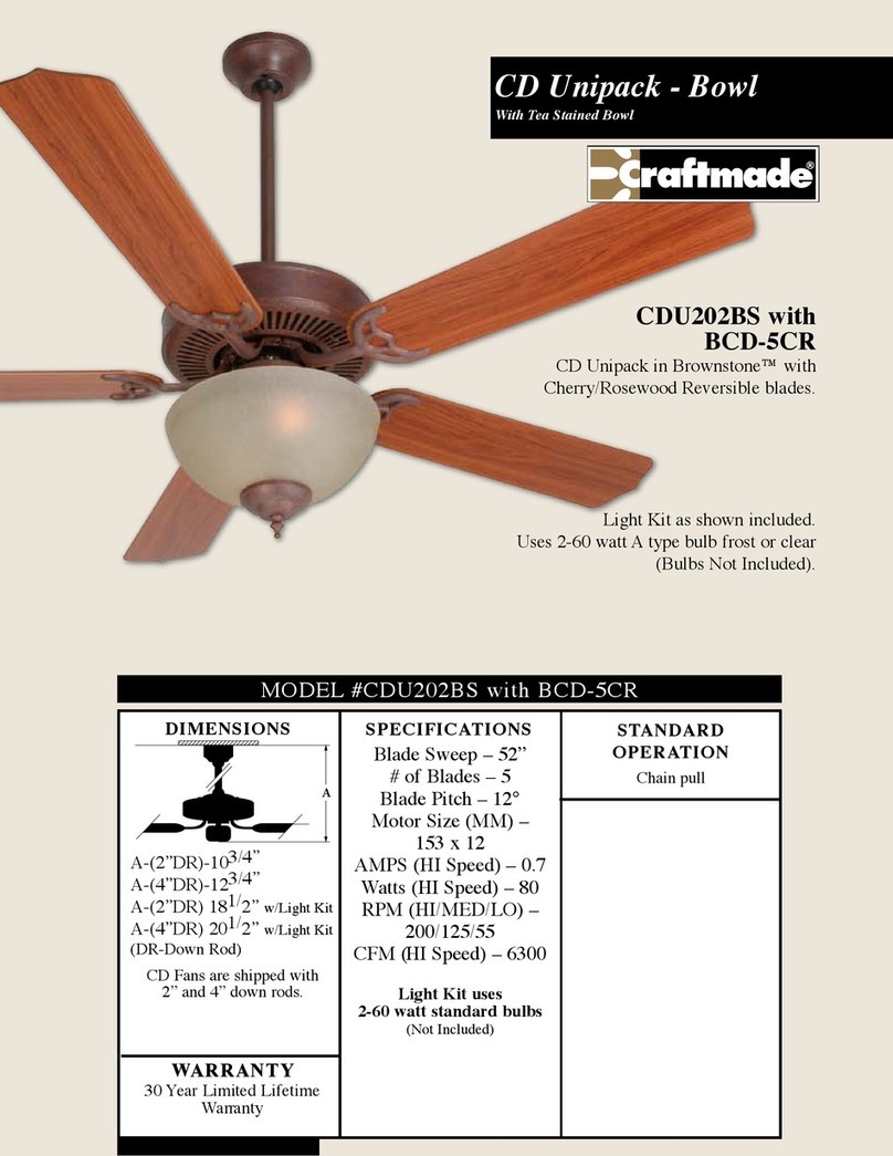 Craftmade CDU202 User manual