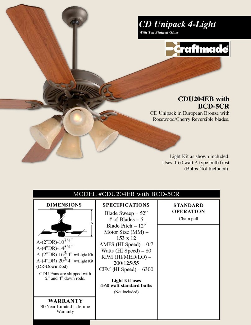 Craftmade CDU204 User manual