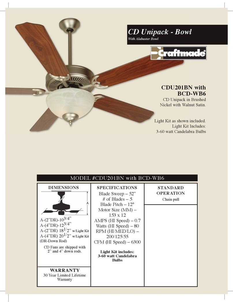 Craftmade CDU201 User manual