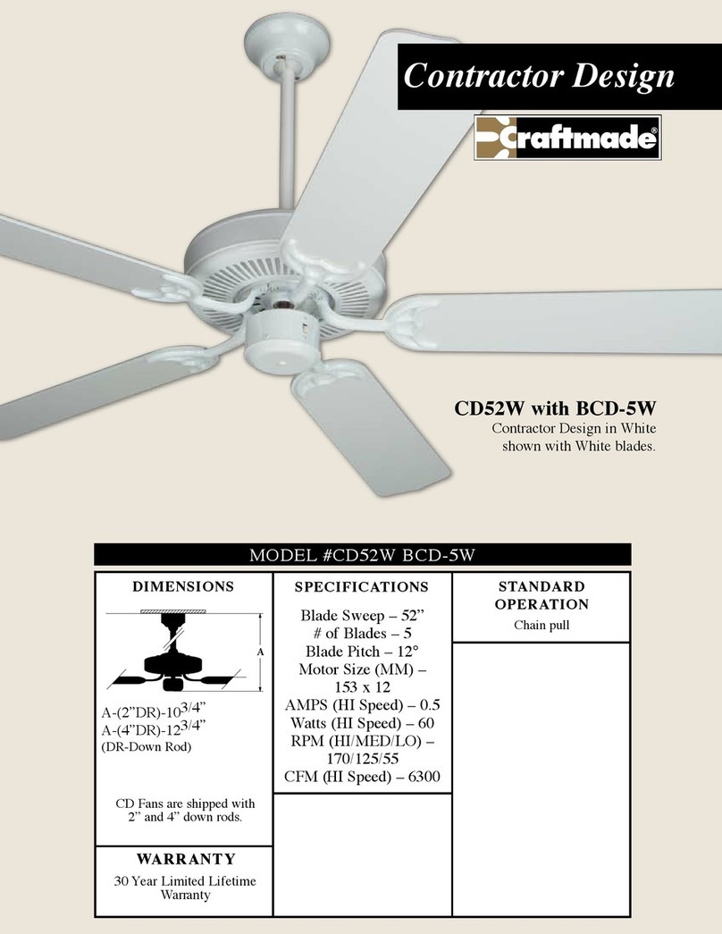 Craftmade Contractor Design CD52 User manual