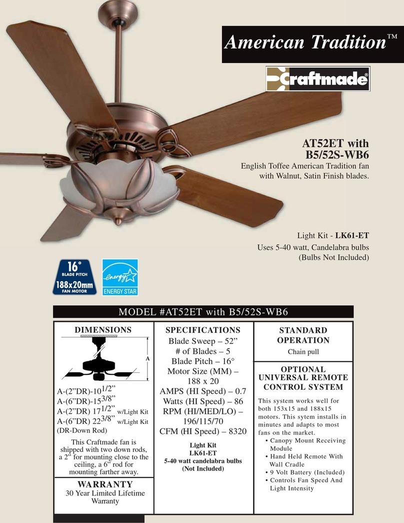 Craftmade American Tradition AT52ET Specifications