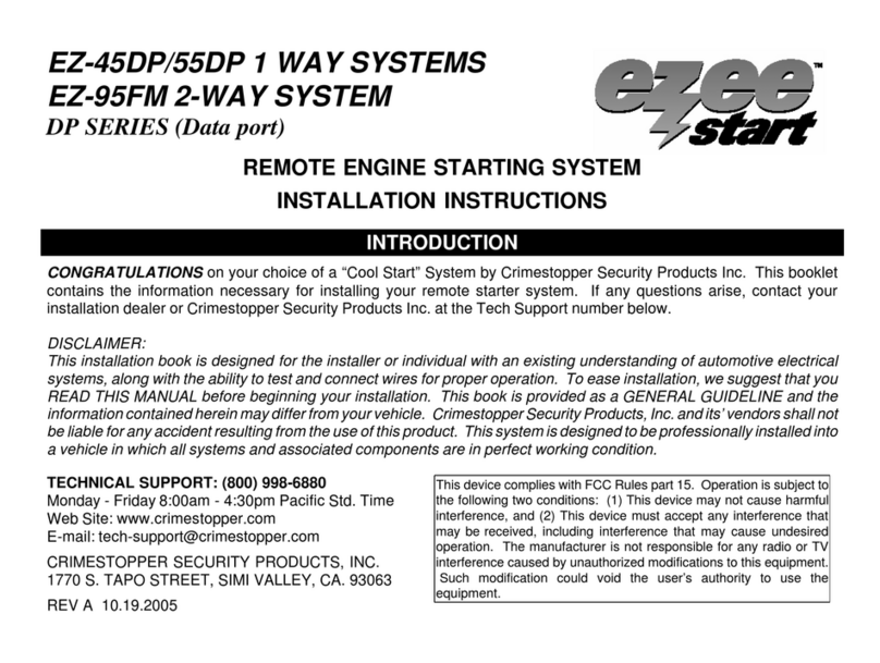 CrimeStopper EZEE Start EZ-45DP installation instructions