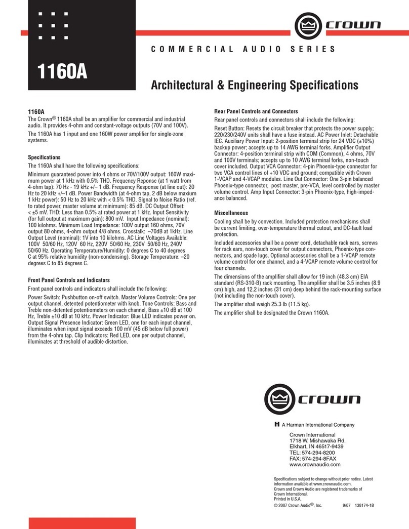 Crown 1160A User manual