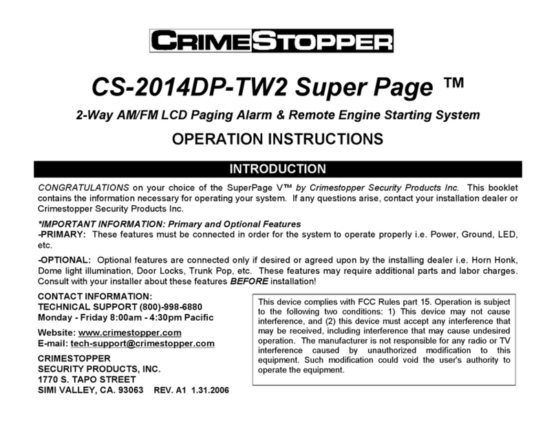 CrimeStopper CS-2014DP-TW2 Super Page Operation instructions