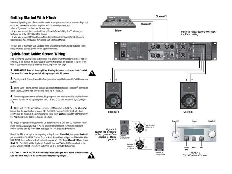 Crown I-Tech I-T8000 quick start guide