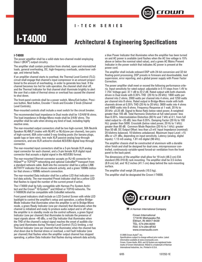 Crown I-Tech I-T4000 User manual