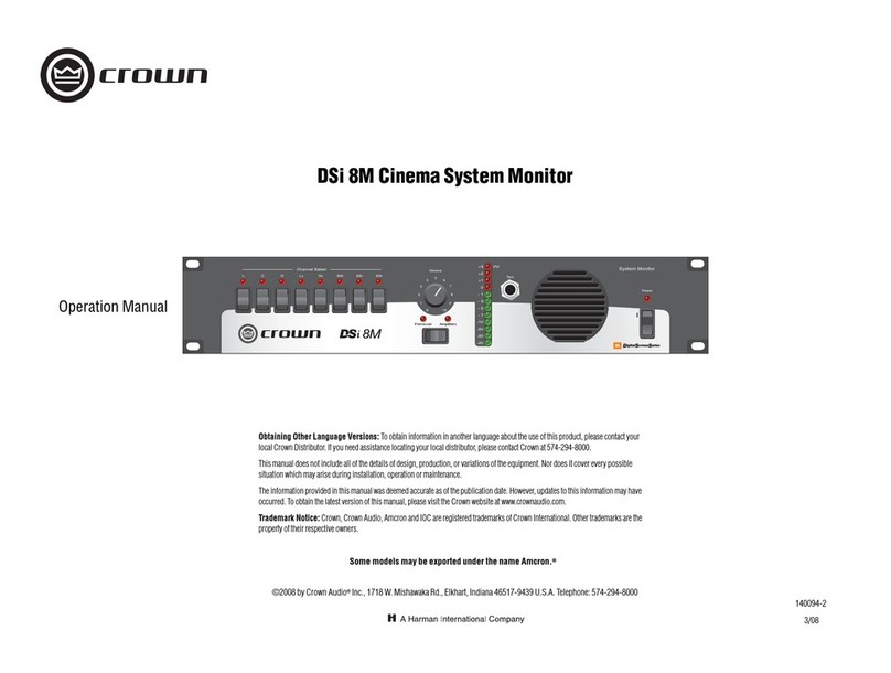 Crown DSi 8M User manual