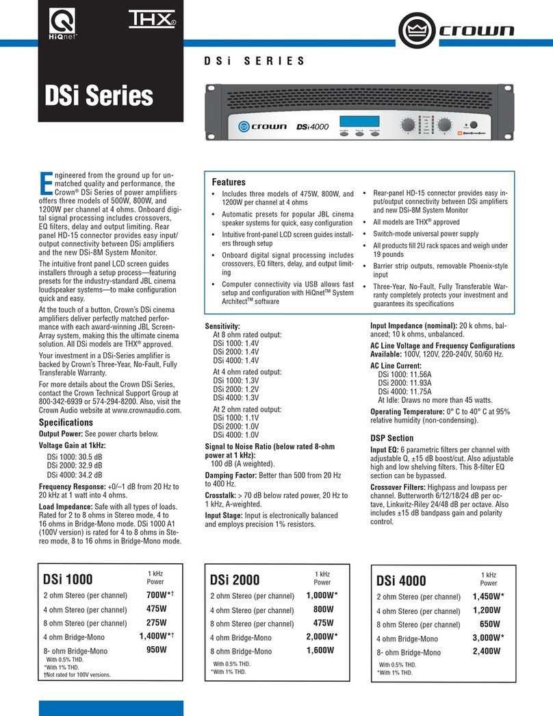 Crown DSi 1000 User manual