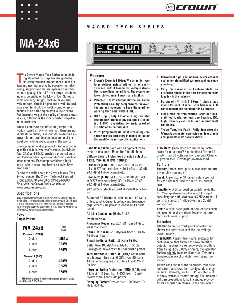 Crown Macro-Tech MA-24X6 User manual