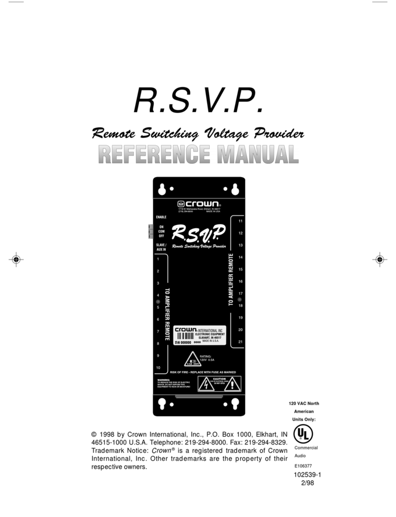 Crown Com-Tech CT-1610 Reference manual