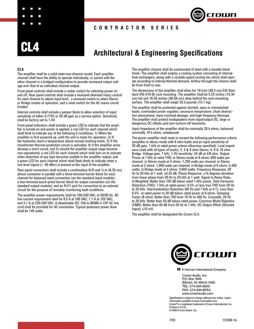 Crown CL4 User manual